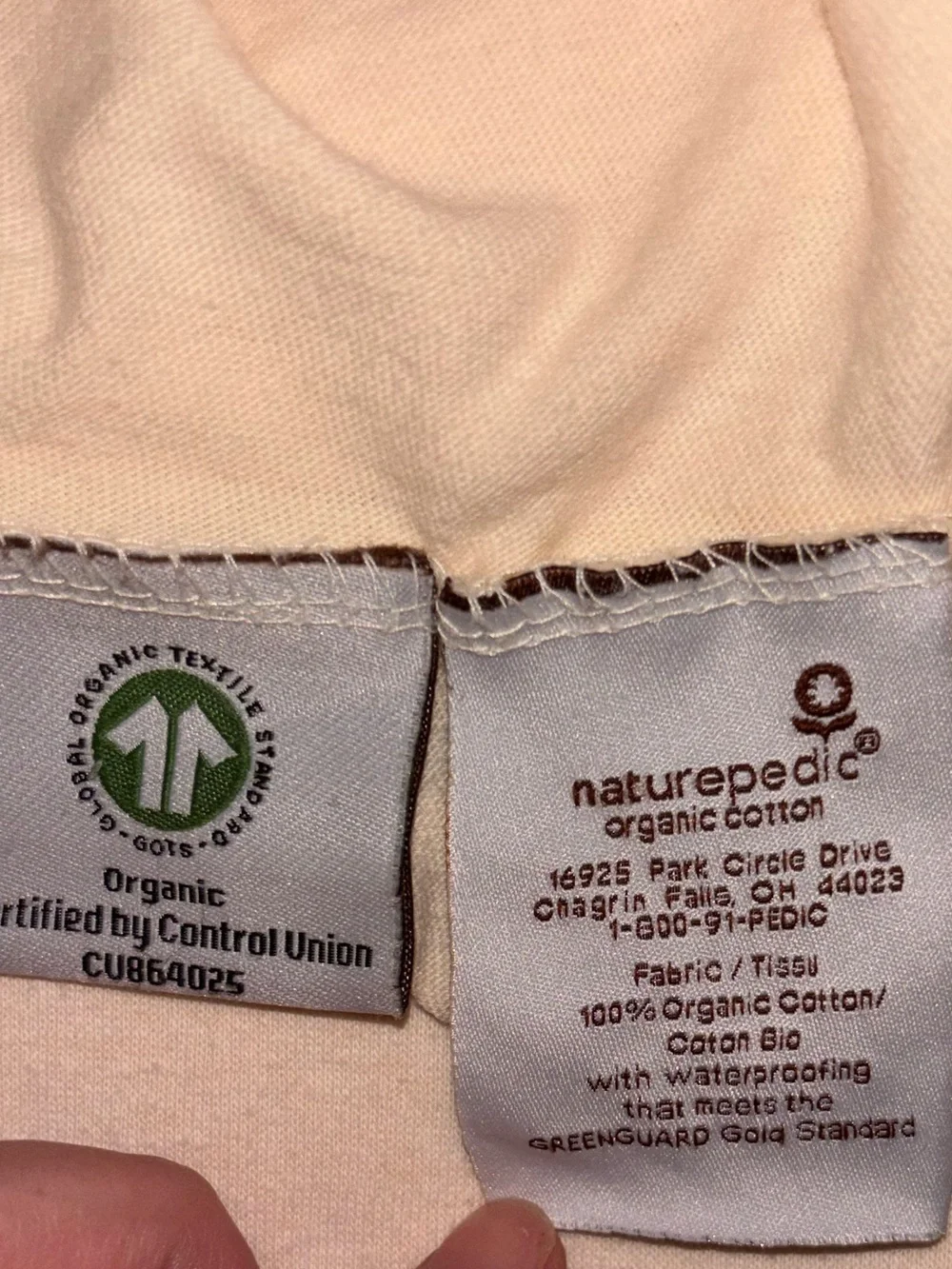 Naturepedic Waterproof Organic Crib Mattress Protector Pad OBO